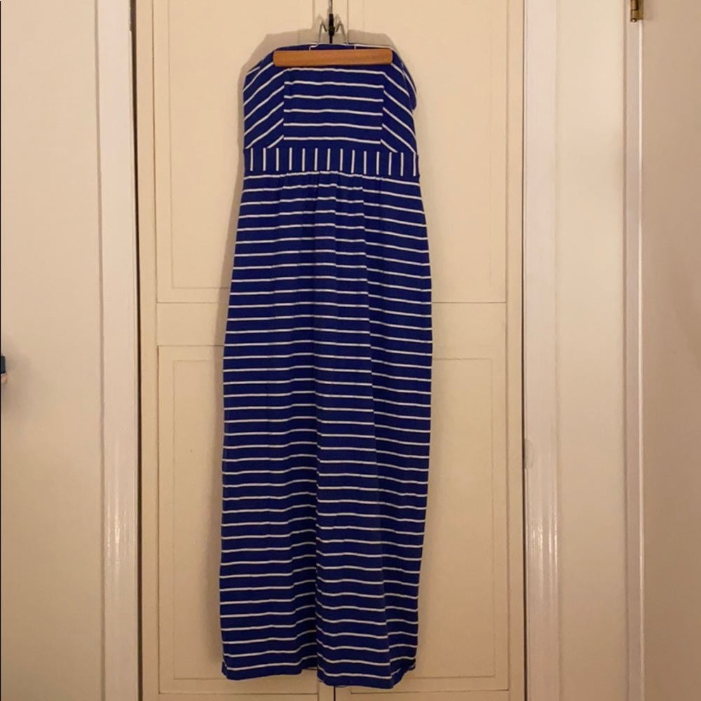 Blue Striped Maxi Dress